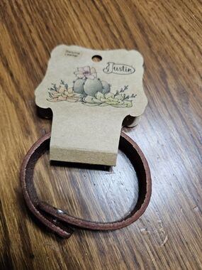 Justin Brown Leather Wrap Bracelet